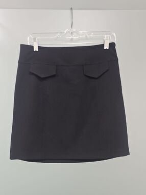 Vince Camuto Black Mini Skirt with Front Flap Details